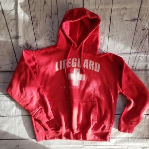 Saad Collections Red Life Guard Hoodie Size Small